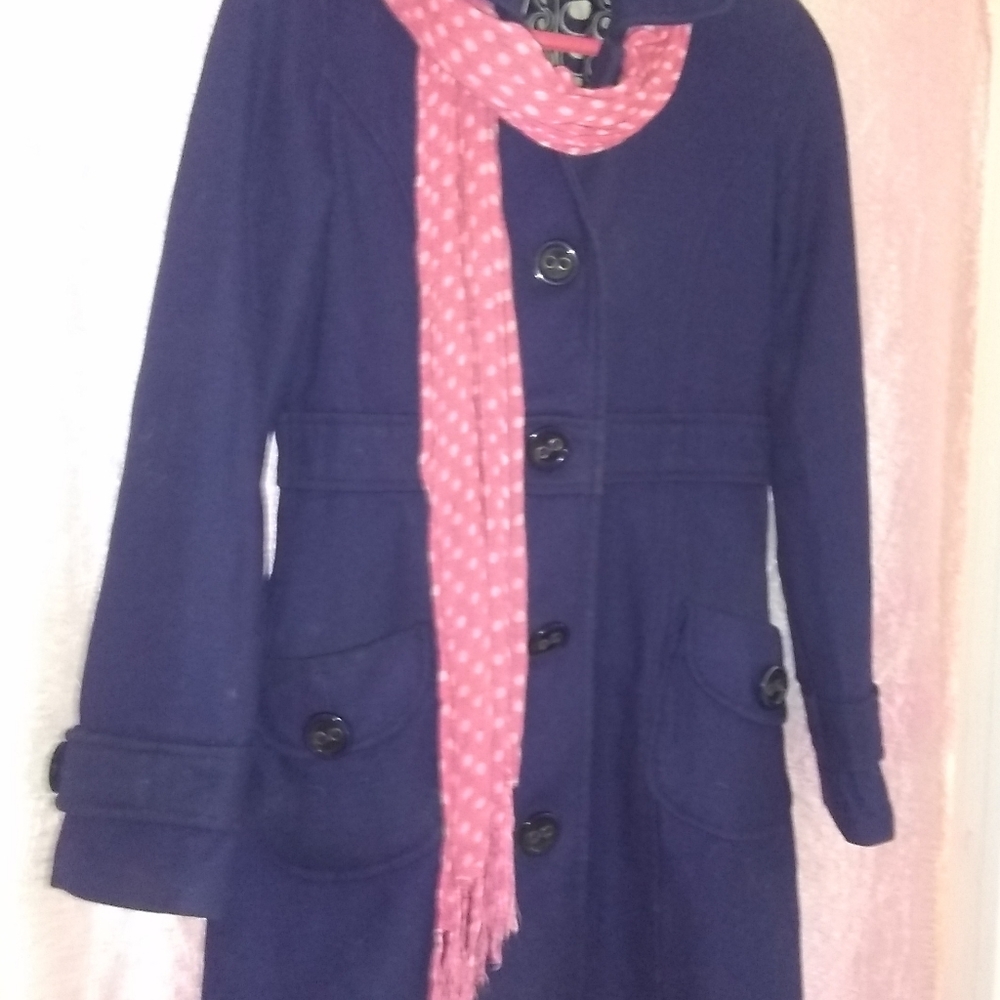 Adorably Chic Azure Pea Coat Tulle ~ Anthropologie